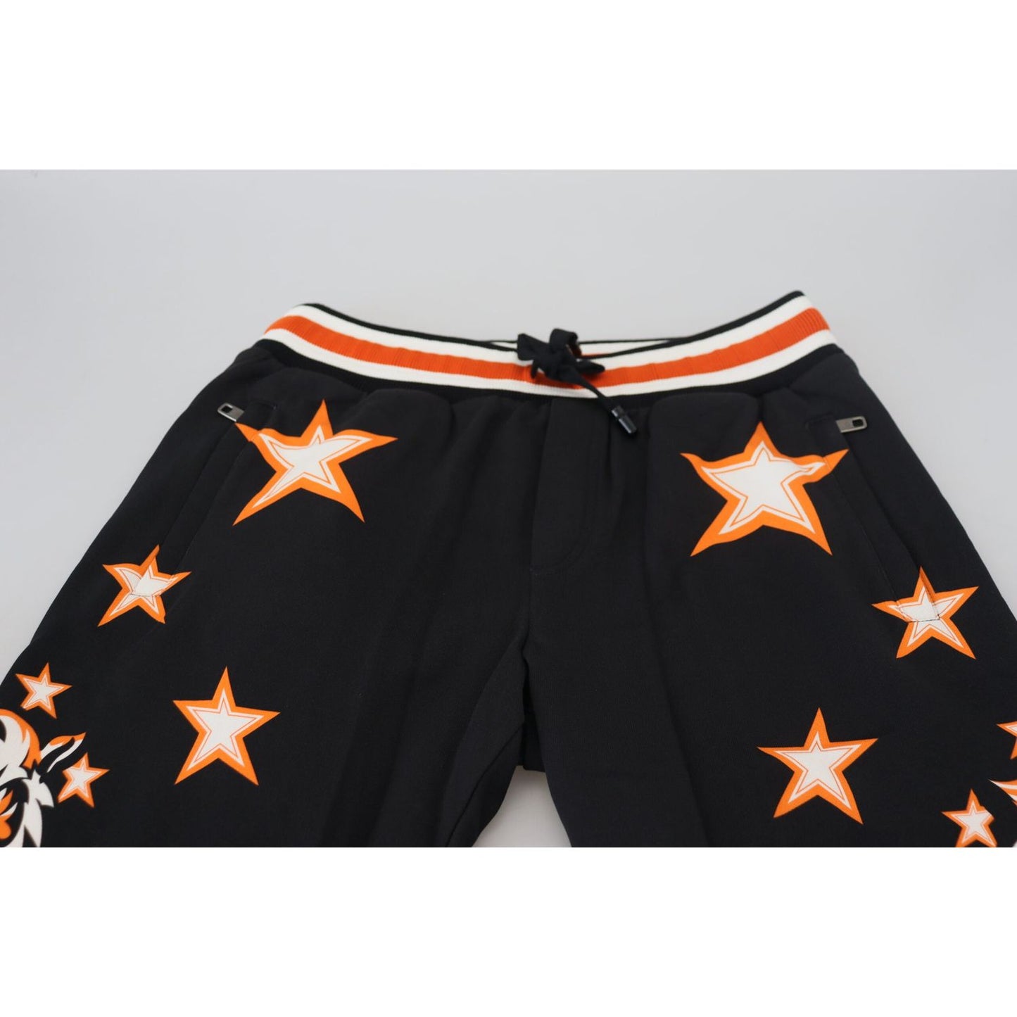 Dolce & Gabbana Black Orange Star Trousers Sport Pants Dolce & Gabbana