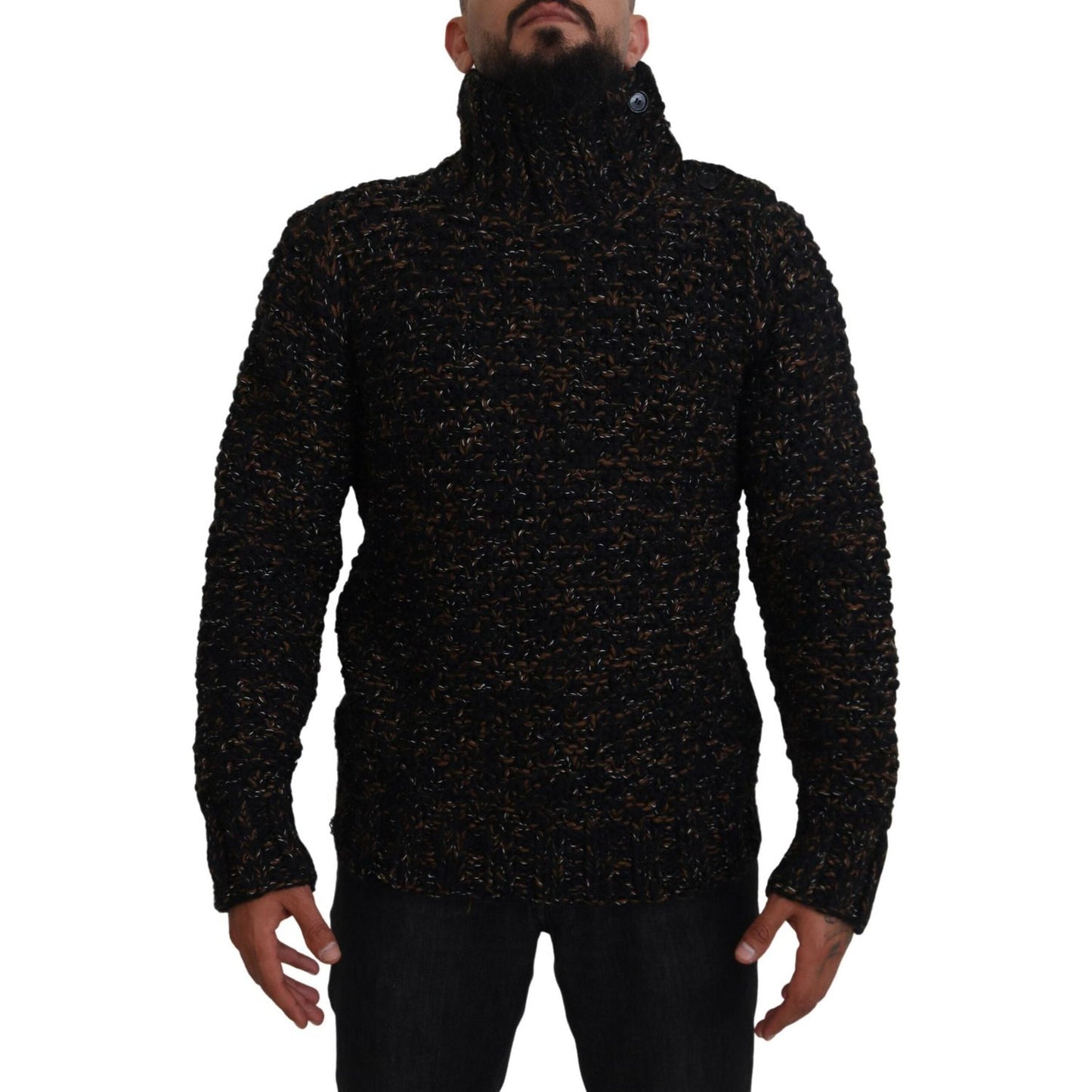 Dolce & Gabbana Brown Fatto A Mano Turtleneck Pullover Sweater Dolce & Gabbana