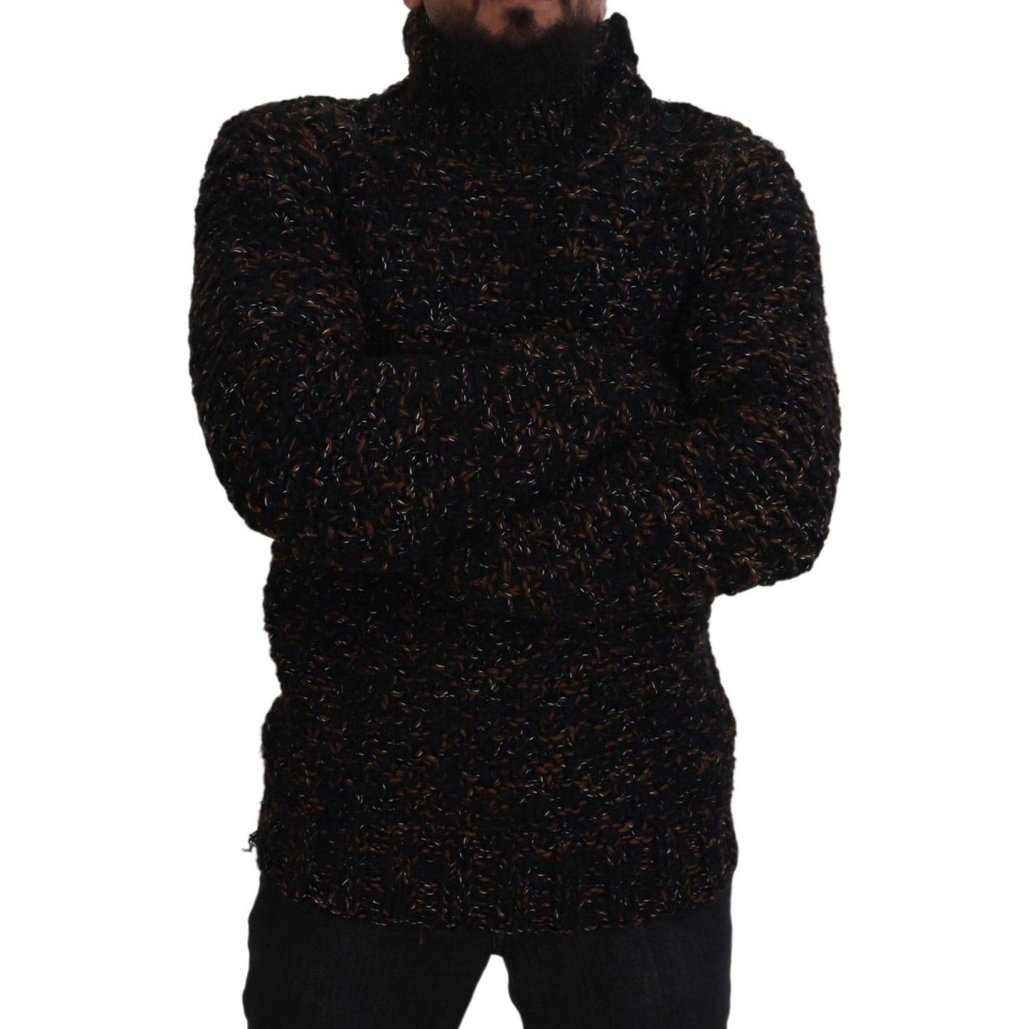 Dolce & Gabbana Brown Fatto A Mano Turtleneck Pullover Sweater Dolce & Gabbana