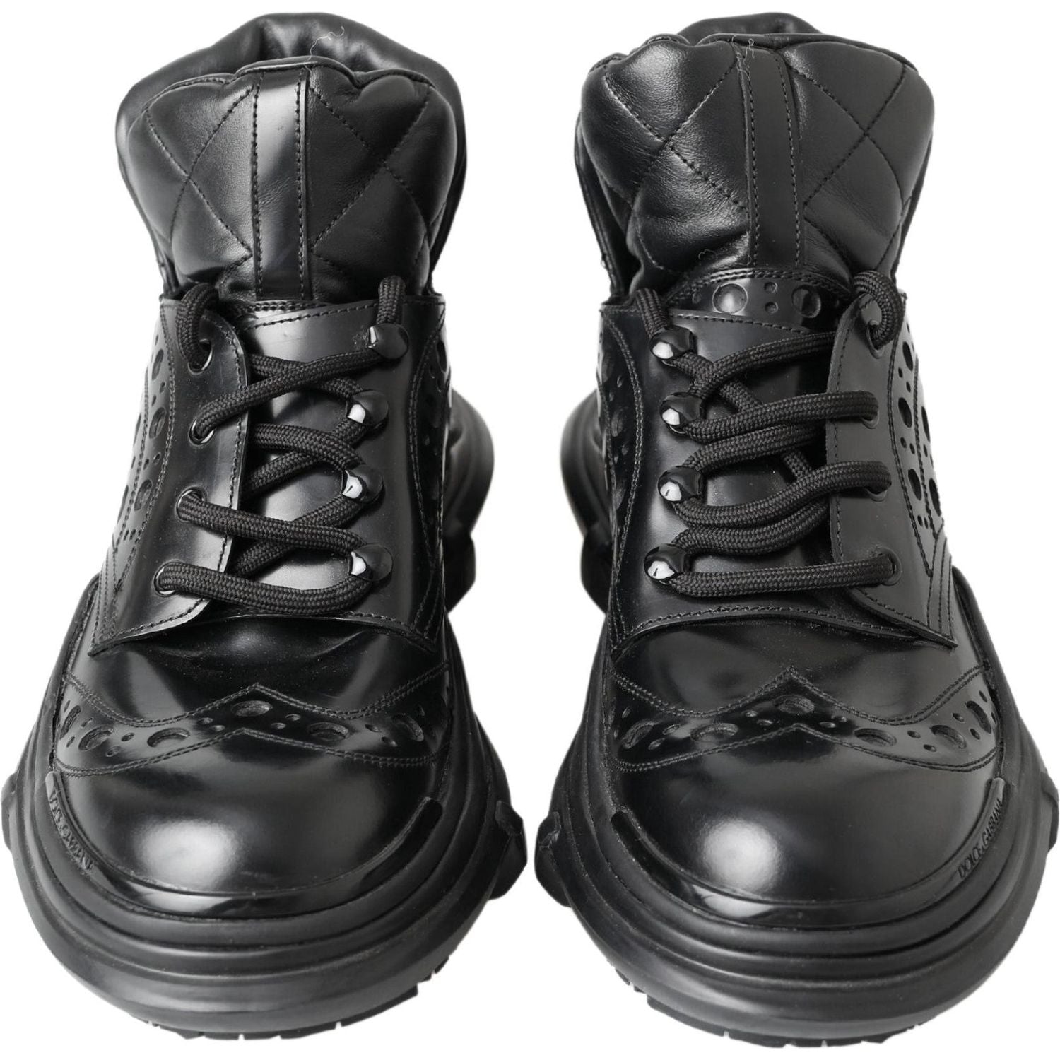 Dolce & Gabbana Black Leather Ankle Casual Boots