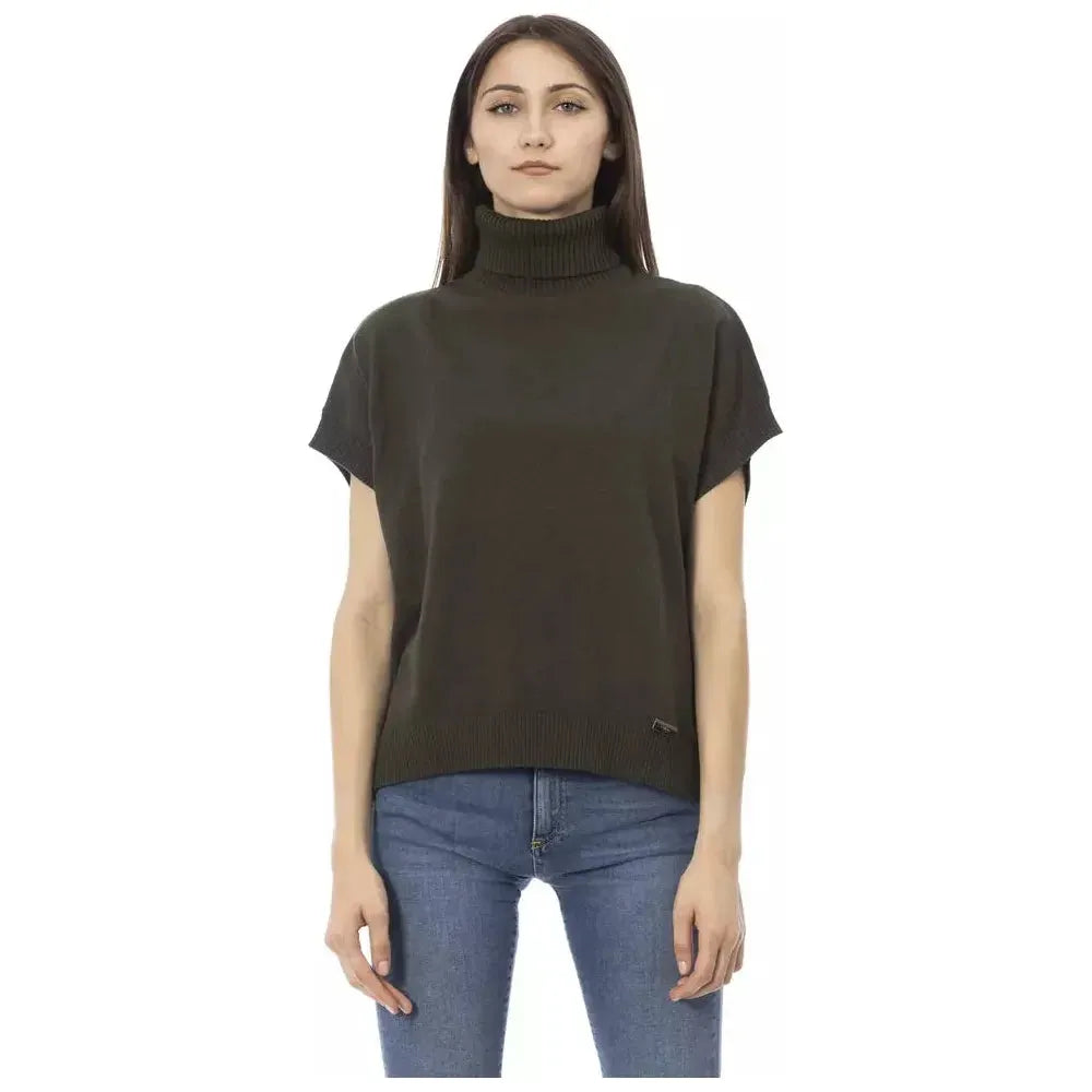 Baldinini Trend Green Wool Sweater