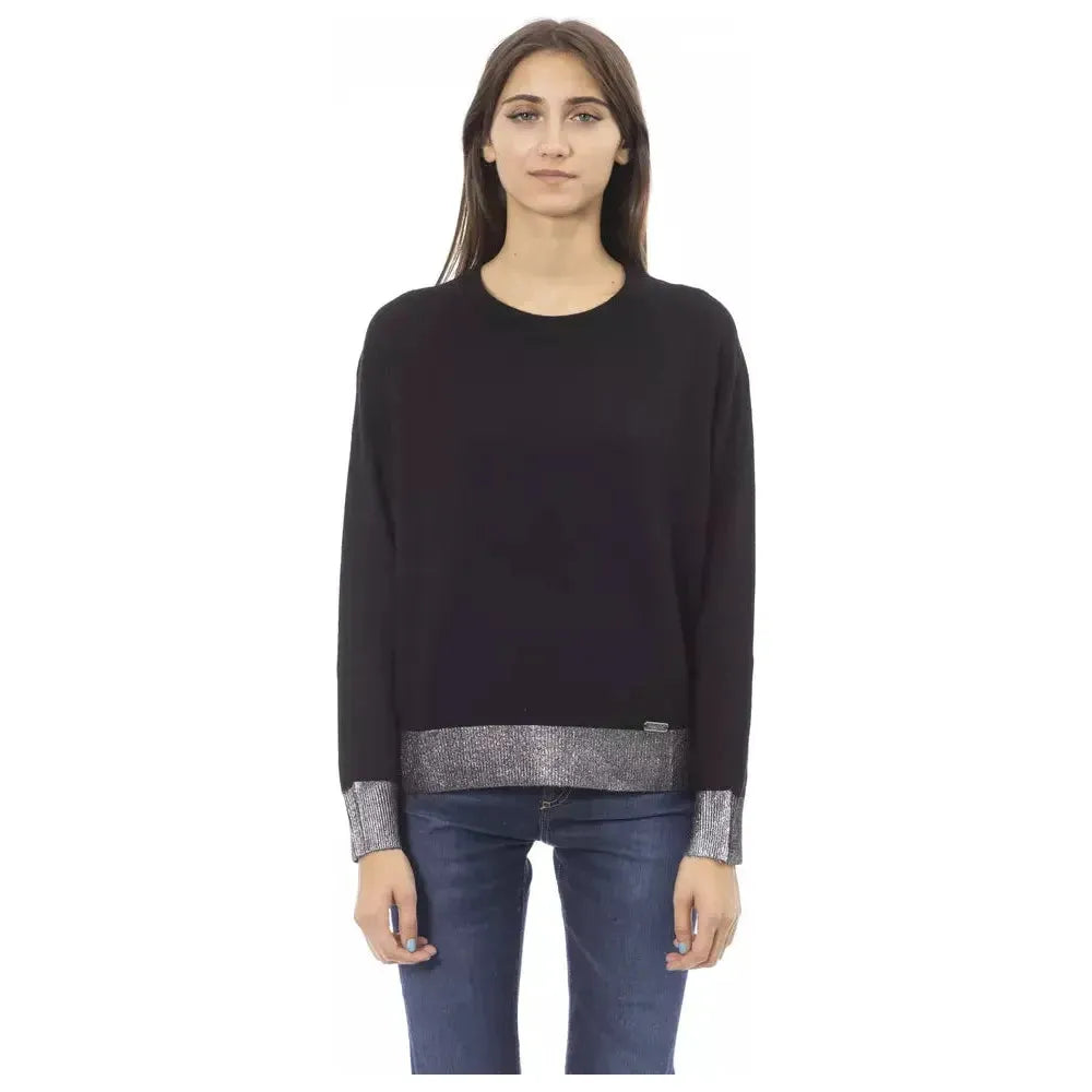 Baldinini Trend Black Wool Sweater