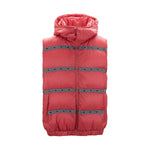 Elegant Red Versace Logo Vest with Detachable Hood 8054712636509