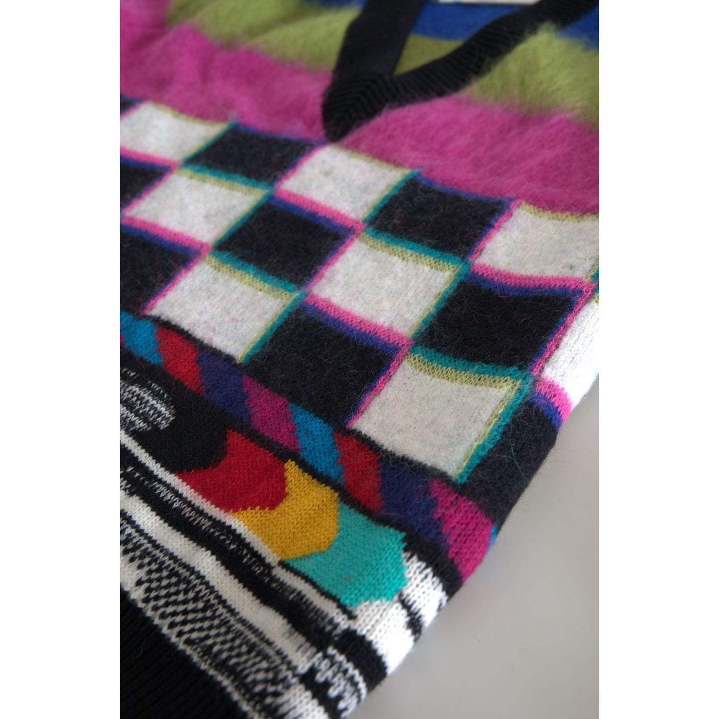 Dolce & Gabbana Multicolor Stripes V-neck Pullover Sweater