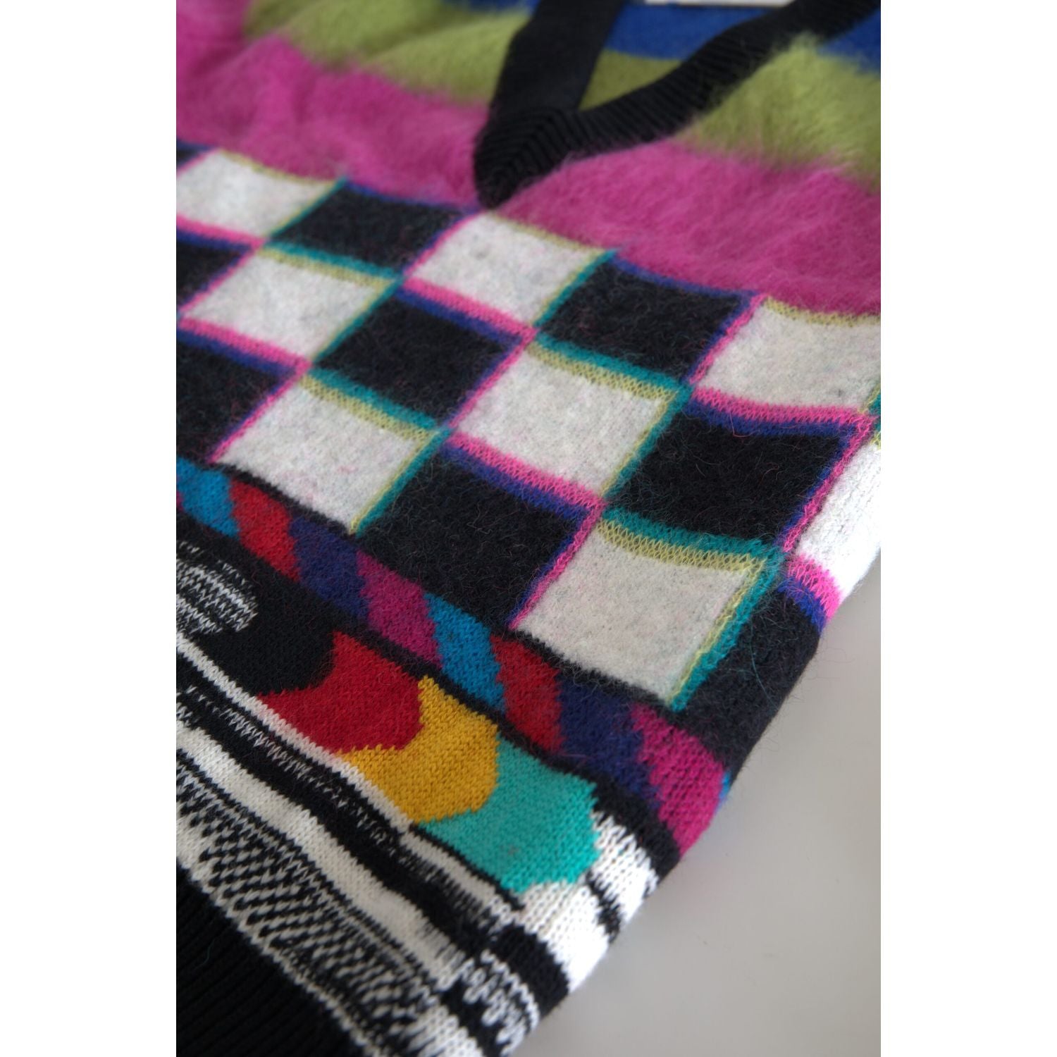 Dolce & Gabbana Multicolor Stripes V-neck Pullover Sweater