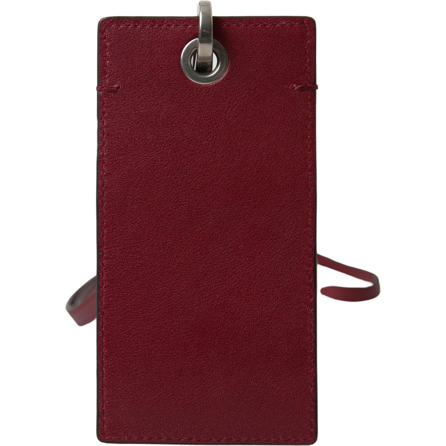 Dolce & Gabbana Red Leather Lanyard Logo Slim Card Holder Men Wallet BAG1101