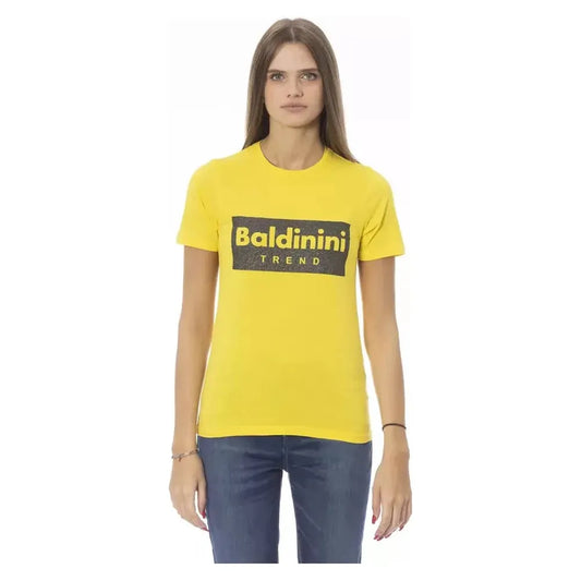 Baldinini Trend Yellow Cotton Women T-Shirt BA-23913-XS