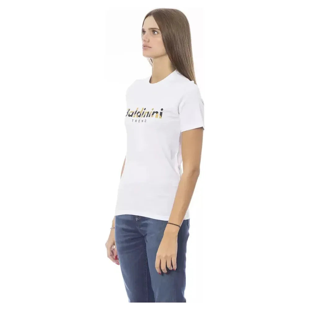 Baldinini Trend White Cotton Women T-Shirt BA-23906-XS