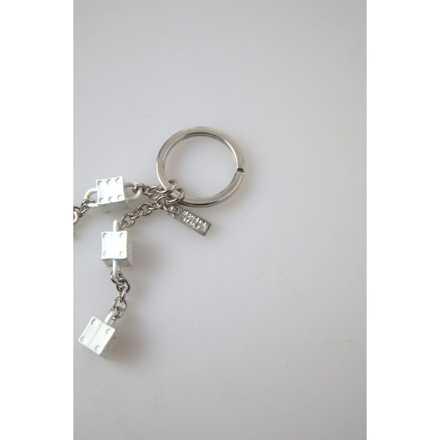 Dolce & Gabbana Silver Tone Metal DG Logo Engraved Keyring Keychain