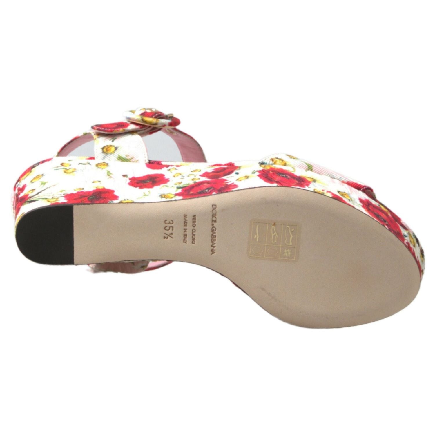 Dolce & Gabbana Multicolor floral print Wedges Floral Ankle Strap Sandals