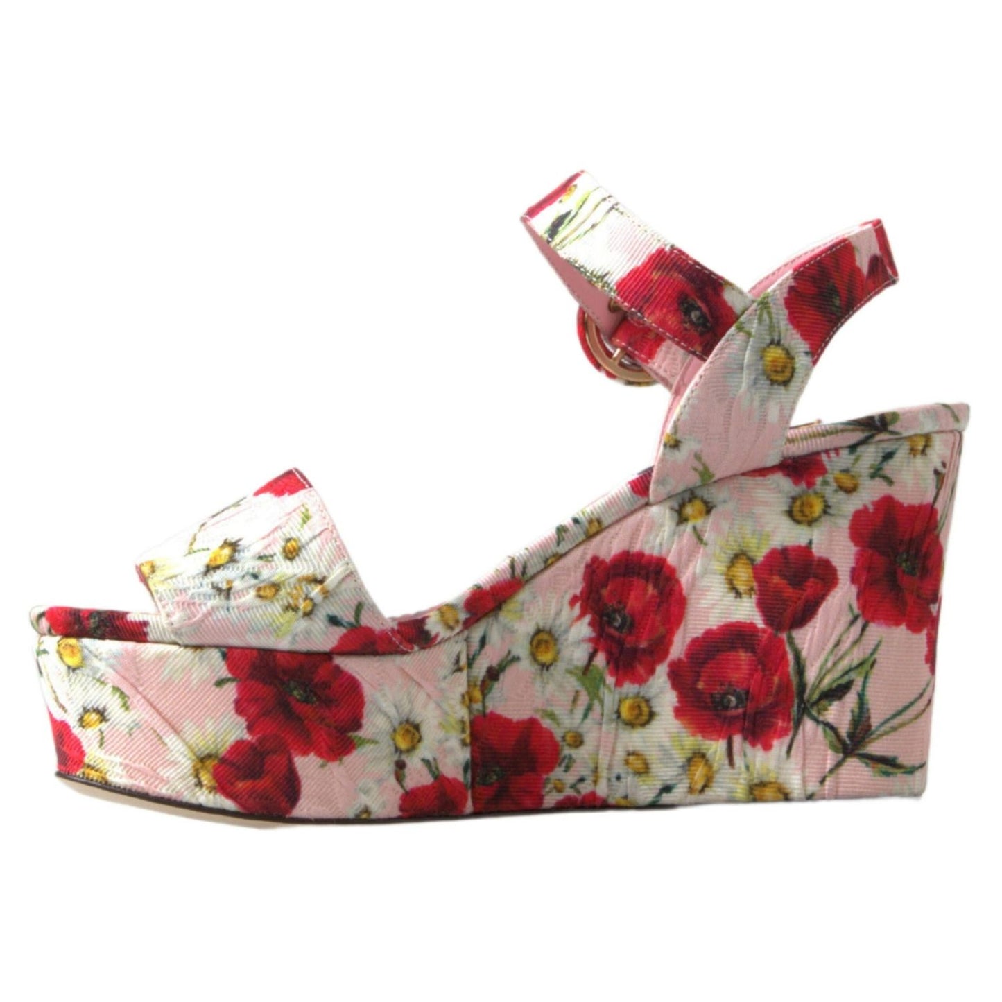 Dolce & Gabbana Multicolor floral print Wedges Floral Ankle Strap Sandals