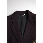 Dolce & Gabbana Purple Logo Embroidery Double Breasted Blazer JKT3717-IT48