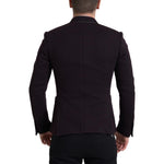 Dolce & Gabbana Purple Logo Embroidery Double Breasted Blazer JKT3717-IT48