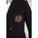 Dolce & Gabbana Purple Logo Embroidery Double Breasted Blazer JKT3717-IT48