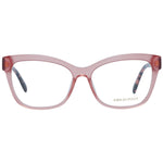 Emilio Pucci Pink Women Glasses Frame, rose full-rim square style with plastic lenses, branded case included.