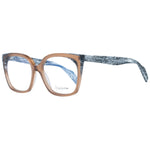 Yohji Yamamoto Brown Women Glasses Frame, full-rim rectangle, plastic material, demo lenses, includes branded soft case.