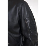 Dolce & Gabbana Black Leather Blouson Full Zip Bomber Jacket