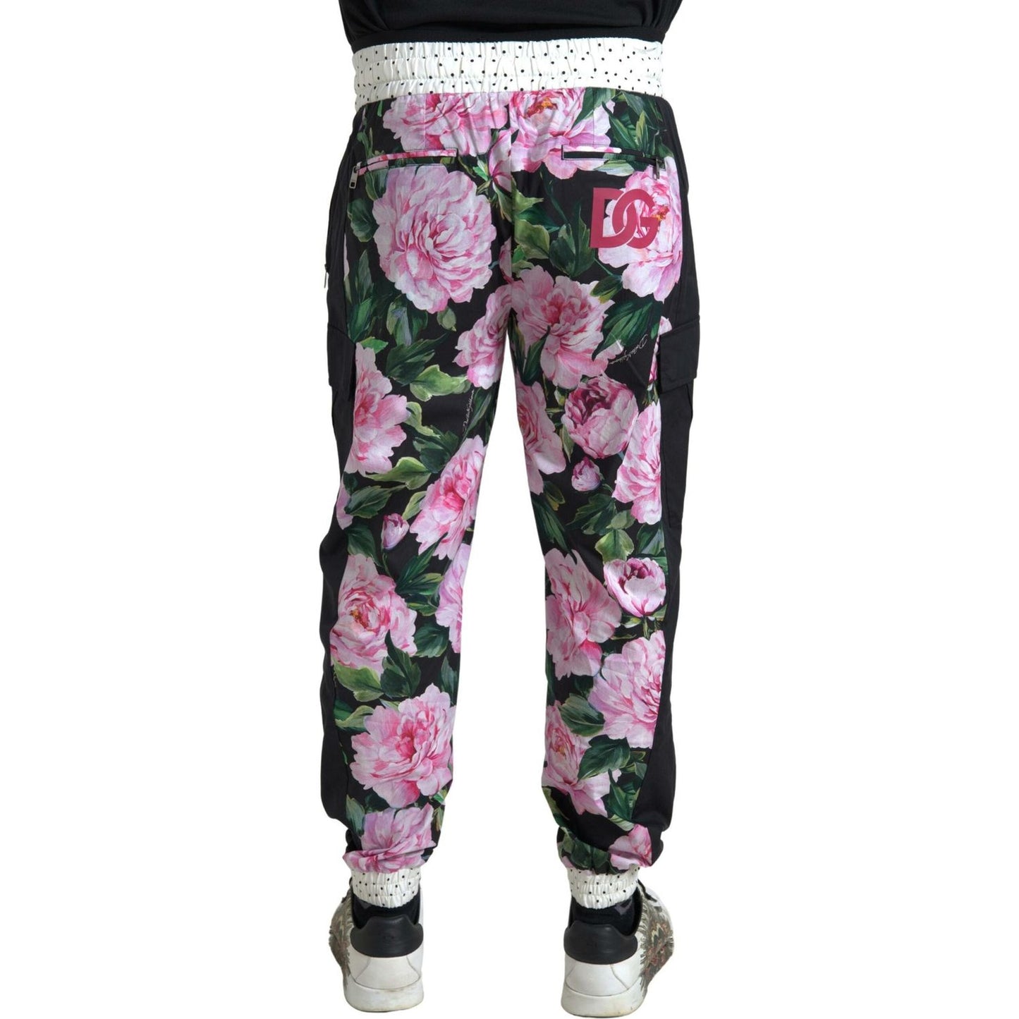 Dolce & Gabbana Multicolor Peony Joggers Cotton Men Pants Dolce & Gabbana