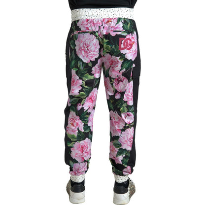 Dolce & Gabbana Multicolor Peony Joggers Cotton Men Pants Dolce & Gabbana