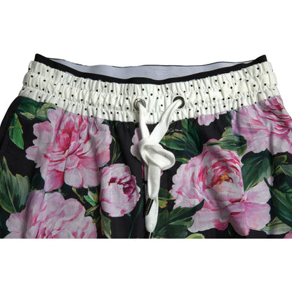 Dolce & Gabbana Multicolor Peony Joggers Cotton Men Pants Dolce & Gabbana