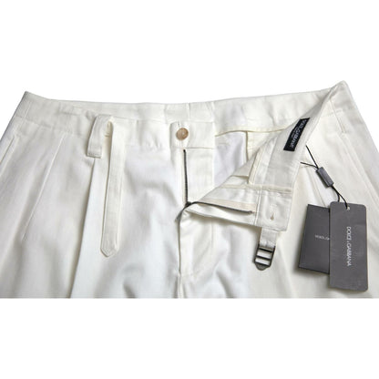 Dolce & Gabbana White Cotton Stretch Men Bermuda Denim Shorts Dolce & Gabbana
