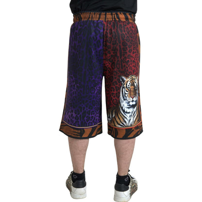Dolce & Gabbana Multicolor Tiger Print Men Bermuda Shorts Dolce & Gabbana