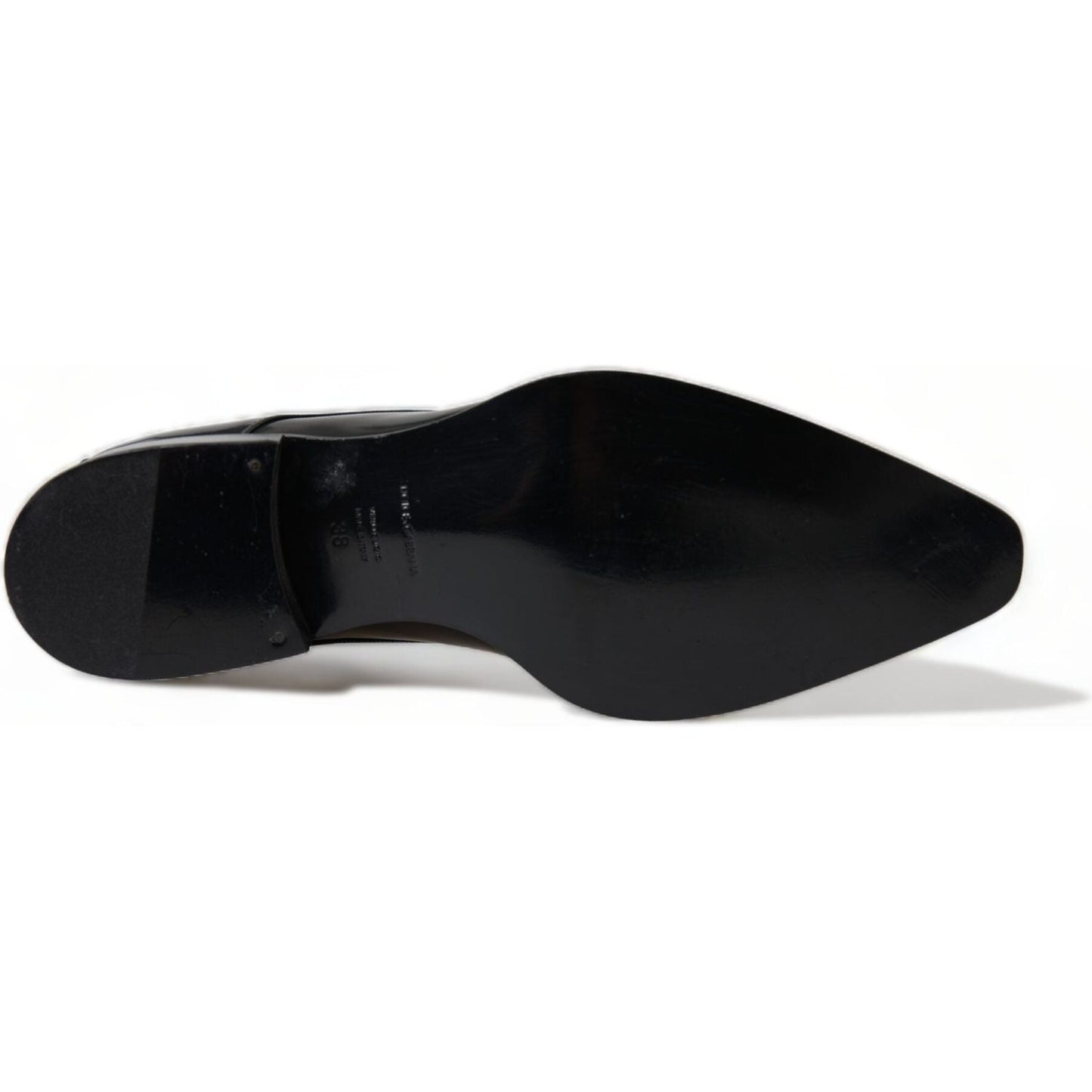 Dolce & Gabbana Black Leather Lace Up Formal Flats Shoes Dolce & Gabbana