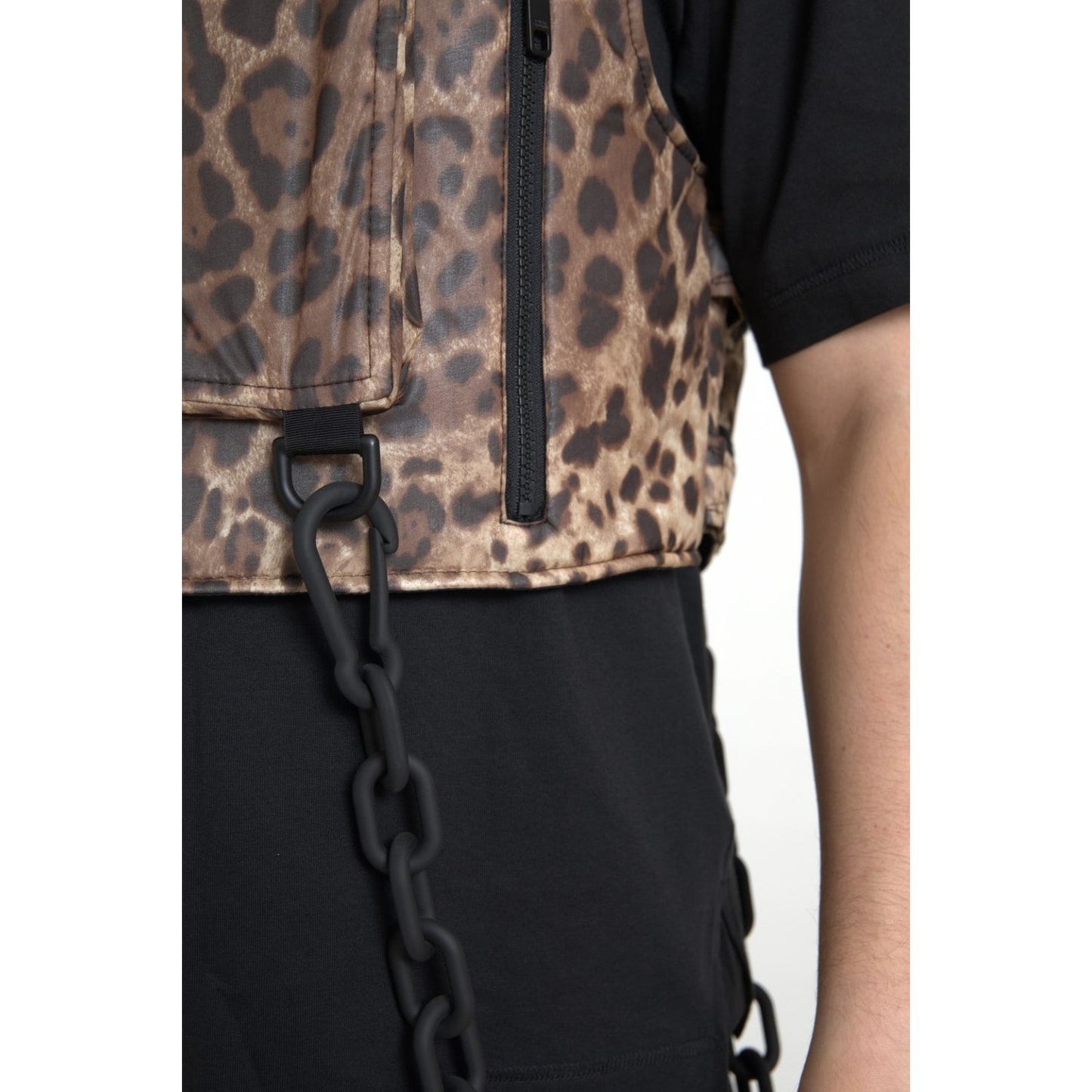 Dolce & Gabbana Brown Leopard Silk Sleeveless Sportswear TSH84202-54