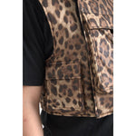 Dolce & Gabbana Brown Leopard Silk Sleeveless Sportswear TSH84202-54
