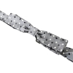 Dolce & Gabbana Gray Polka Dot Silk Adjustable Men Neck Papillon Bow Tie FT3789