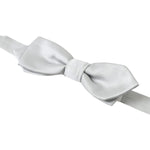 Dolce & Gabbana Gray Silk Adjustable Men Neck Papillon Bow Tie FT3790