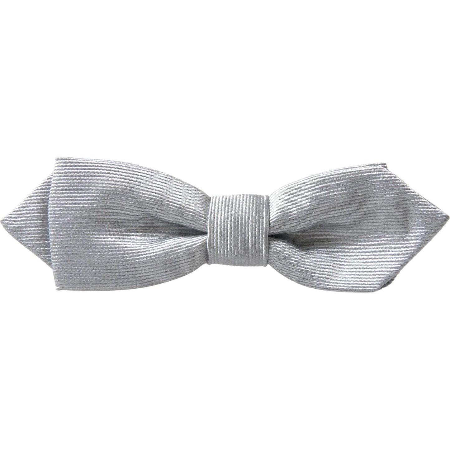 Dolce & Gabbana Gray Silk Adjustable Men Neck Papillon Bow Tie FT3790