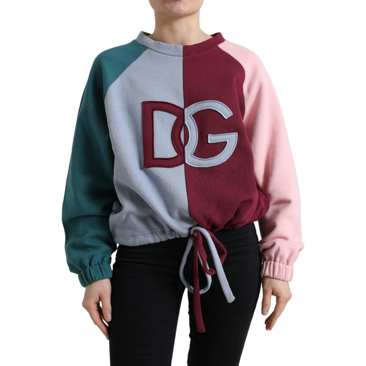 Dolce & Gabbana Multicolor Cotton Crew Neck Pullover Sweater