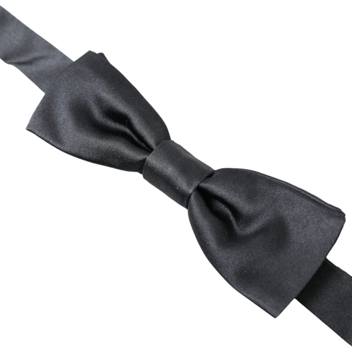 Dolce & Gabbana Dark Gray Silk Adjustable Neck Men Papillon Bow Tie