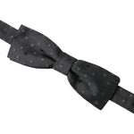Dolce & Gabbana Gray Polka Dot Silk Adjustable Neck Men Papillon Bow Tie FT3820