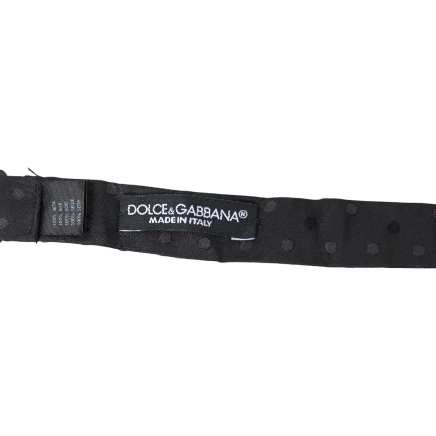 Dolce & Gabbana Gray Polka Dot Silk Adjustable Neck Men Papillon Bow Tie FT3820