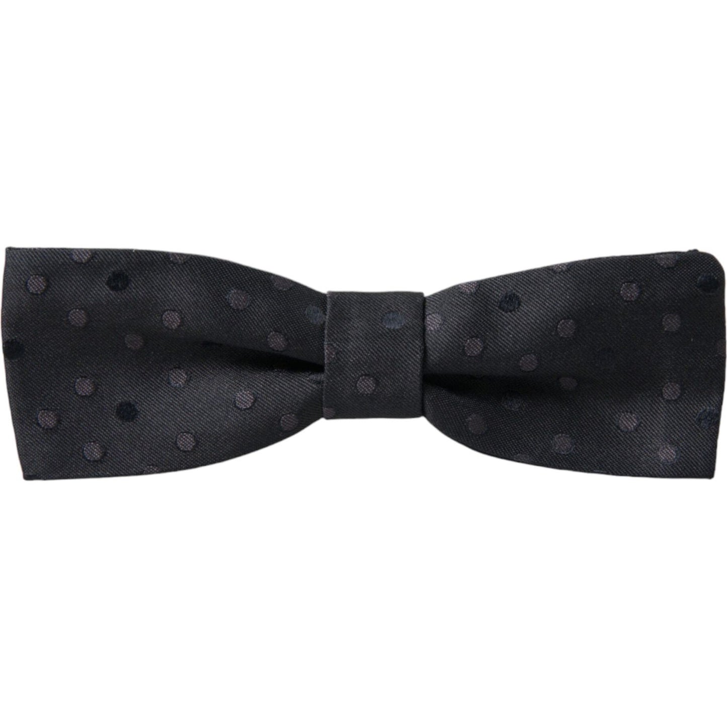 Dolce & Gabbana Gray Polka Dot Silk Adjustable Neck Men Papillon Bow Tie FT3820