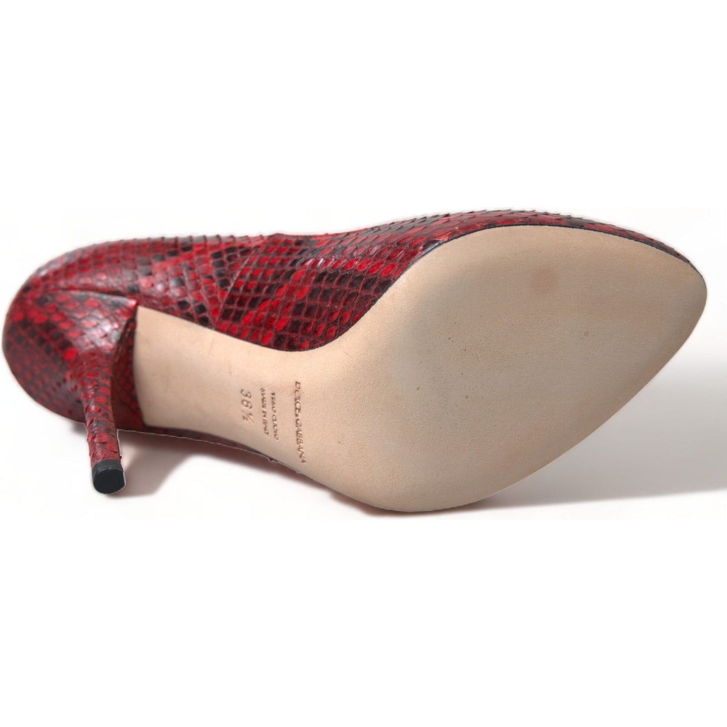 Dolce & Gabbana Red Ayers Leather Lace Socks Pumps Shoes Dolce & Gabbana