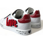 Dolce & Gabbana White Love Patch Portofino Classic Sneakers Shoes LA10478-36