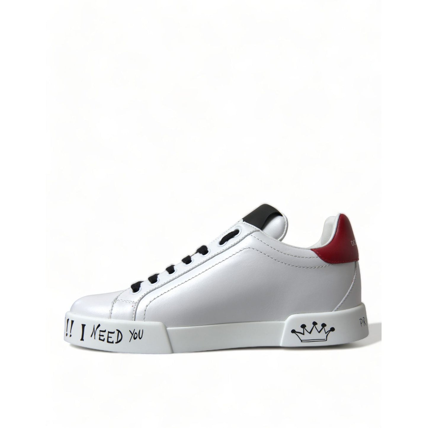 Dolce & Gabbana White Love Patch Portofino Classic Sneakers Shoes