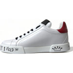 Dolce & Gabbana White Love Patch Portofino Classic Sneakers Shoes LA10478-36