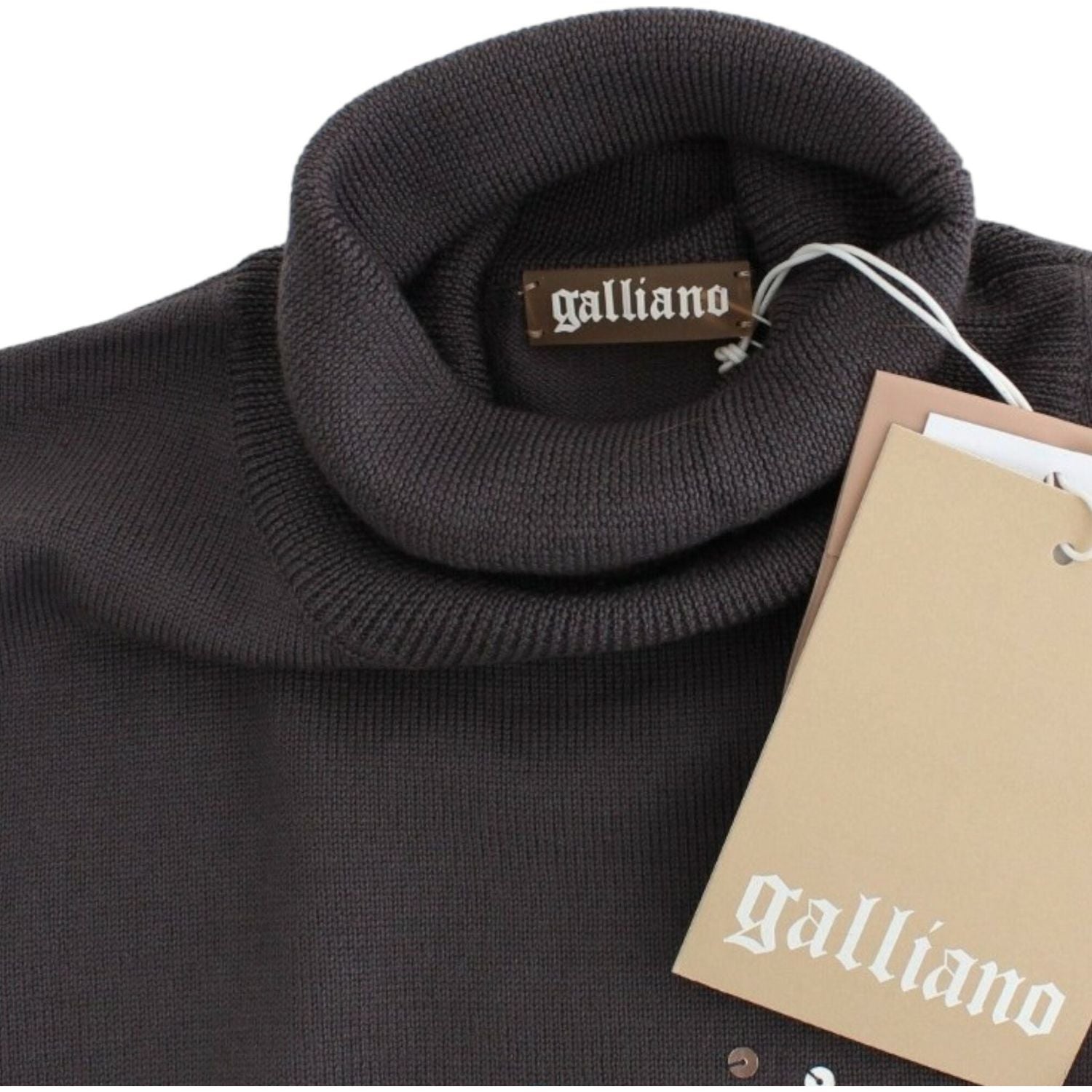 John Galliano Brown turtleneck cotton sweater