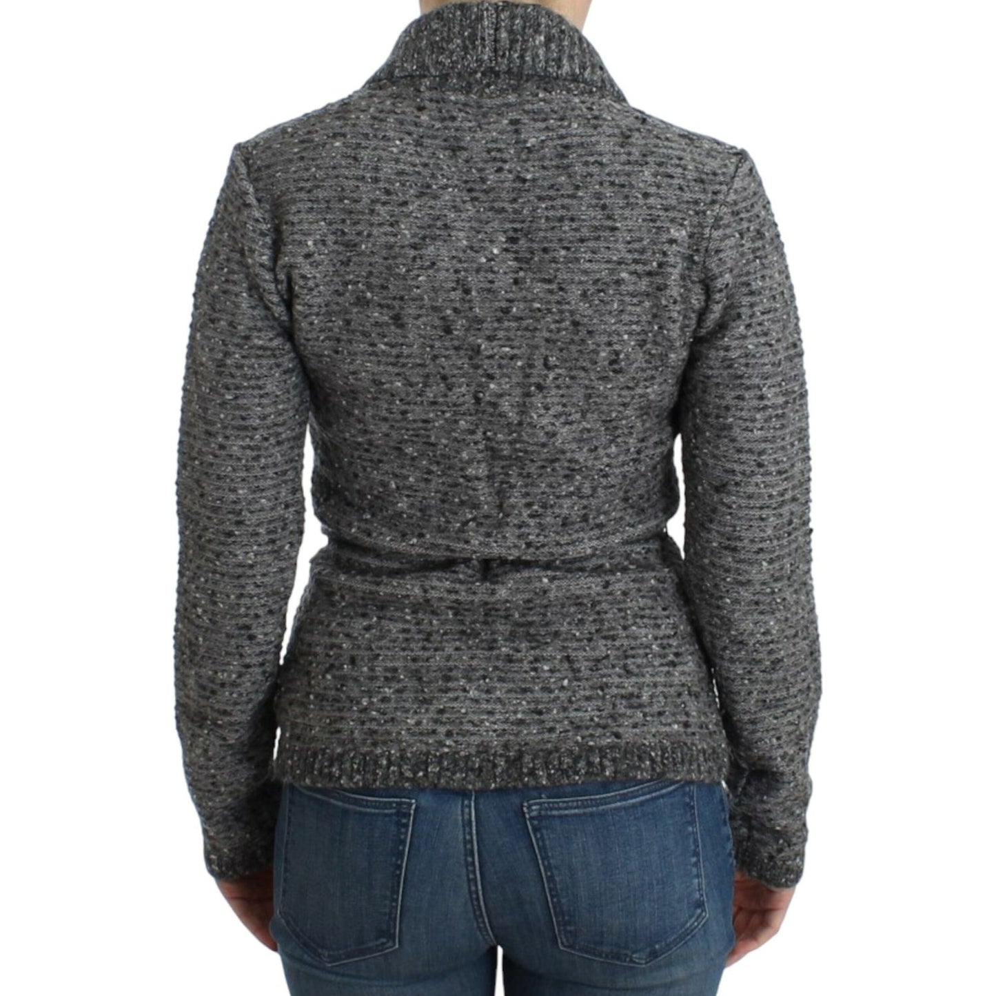 Cavalli Gray wool knitted cardigan SIG12079-1