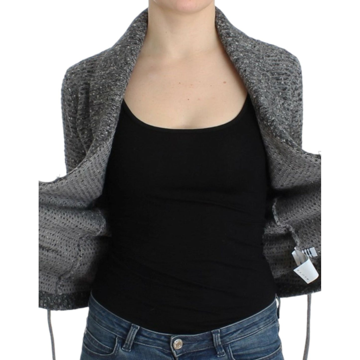 Cavalli Gray wool knitted cardigan SIG12079-1