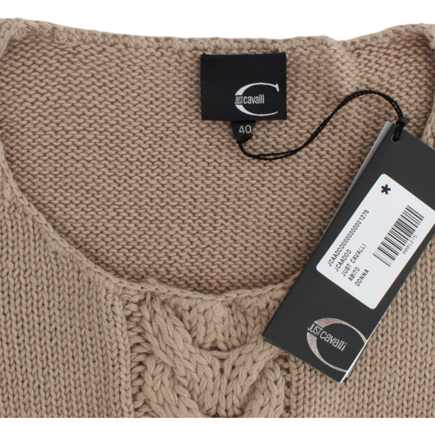 Cavalli Beige knitted wool sweater