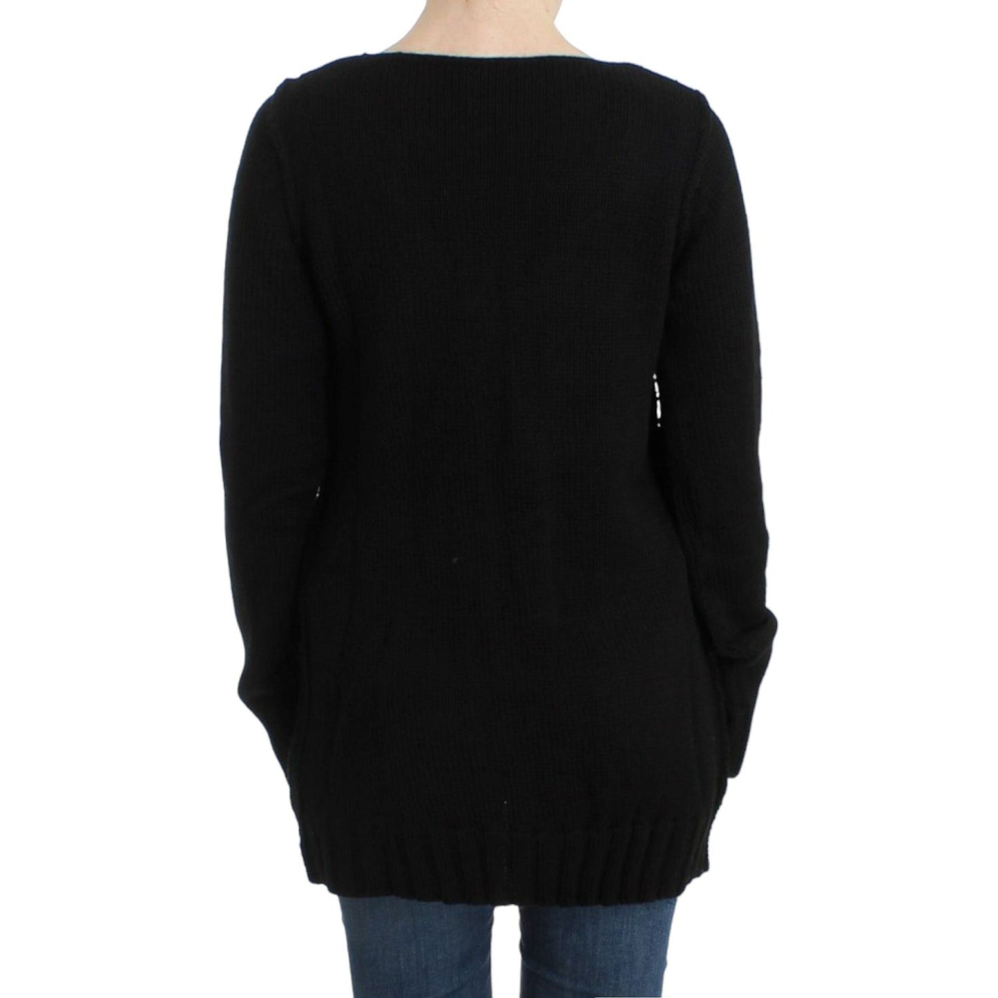 Cavalli Black knitted wool sweater