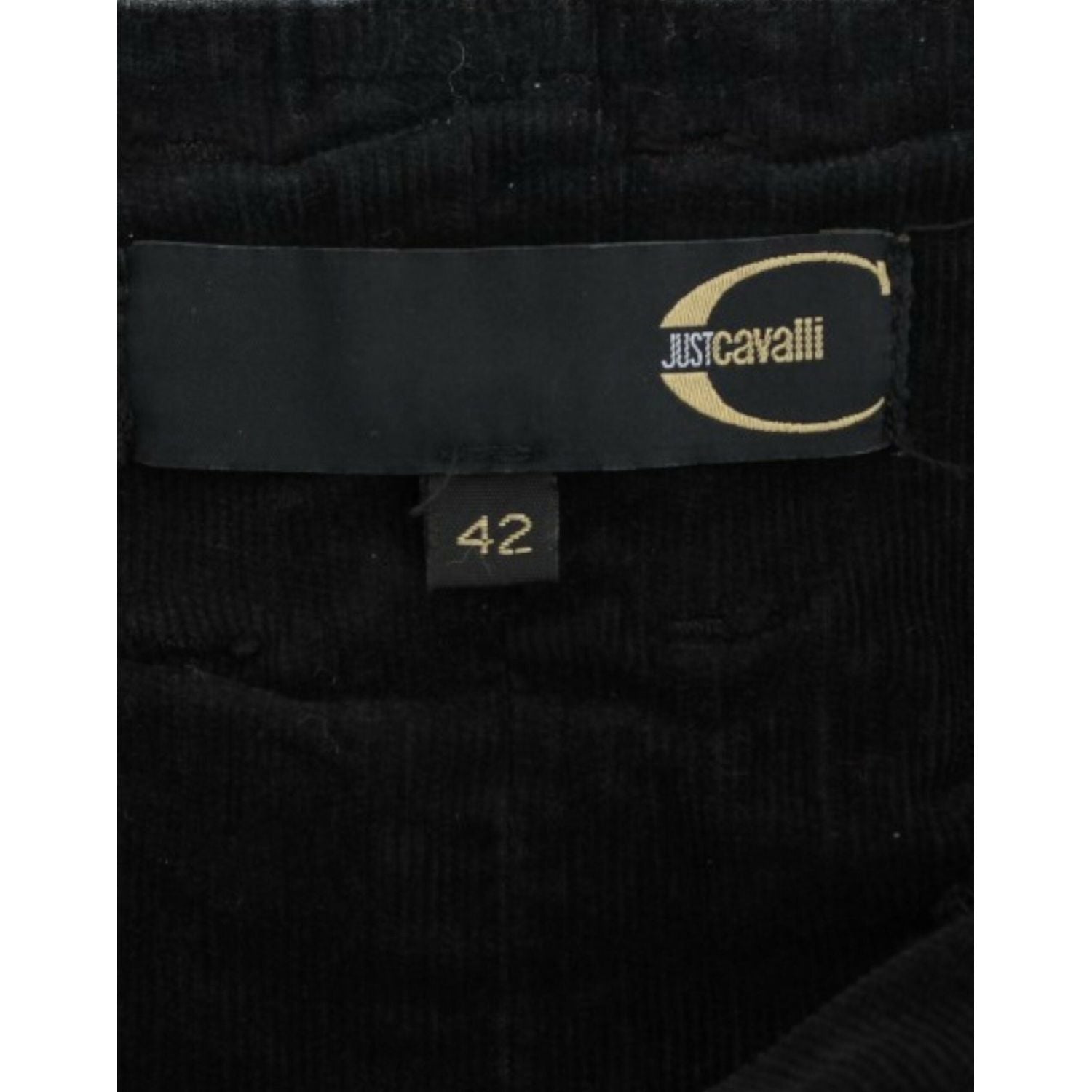 Cavalli Black Corduroy Pencil Skirt