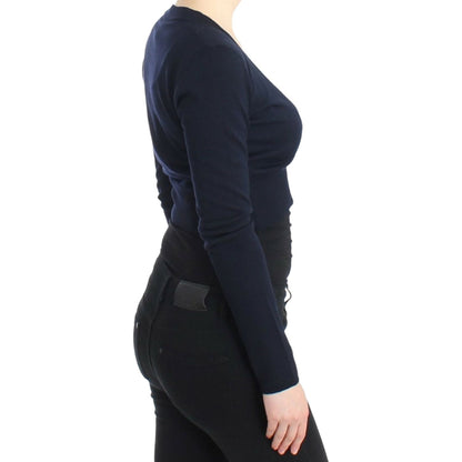 Cavalli Blue cropped wool cardigan