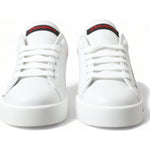 Dolce & Gabbana White Red Lace Up Womens Low Top Sneakers Shoes LA10440-36