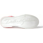 Dolce & Gabbana White Red Lace Up Womens Low Top Sneakers Shoes LA10440-36